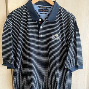 TOMMY HILFIGER VTG Shirt Men's XL Striped Mercerized Cotton Polo Golf Oak Pointe